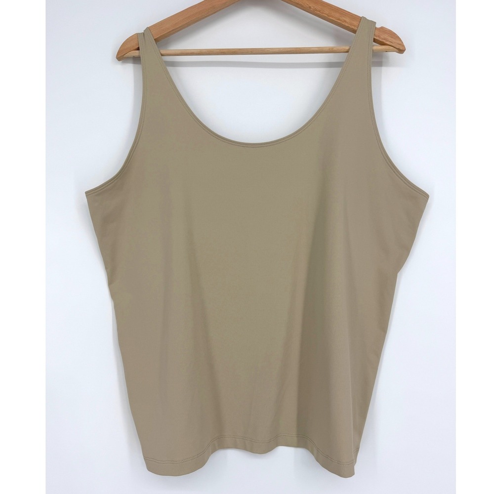 Chico's Beige Cami Tank Top Adjustable Straps Stretch Nylon Spandex Sz 4 XXL